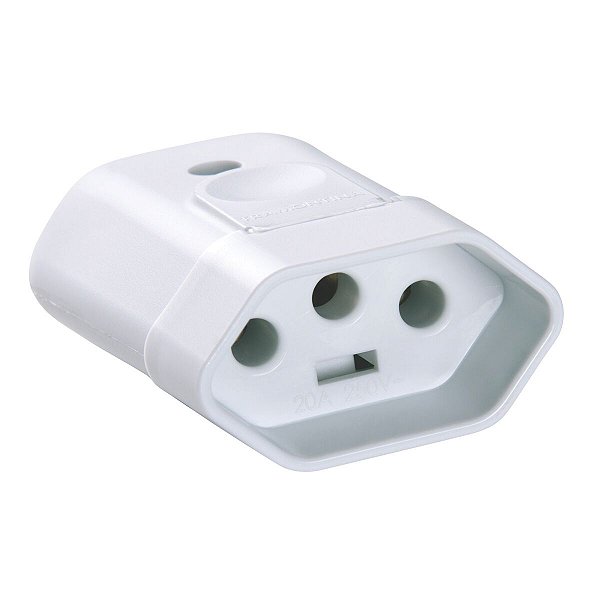 Plugue Fêmea 2P+T 10 A 250 V Branco Tramontina 57402053