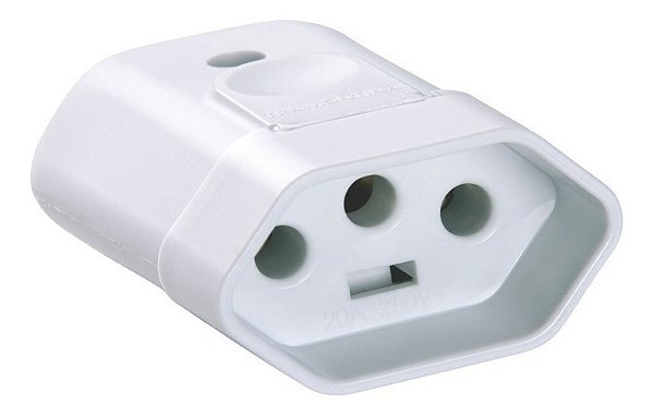 Plugue Fêmea 2P+T 250 V 20 A Branco Tramontina 57402155