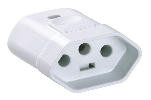 Plugue Fêmea 2P+T 10A 250V~ Cor Branco Tramontina 57402153