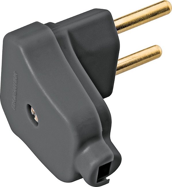 Plugue Angular 2P 10A Preto Triangular Tramontina 57403106