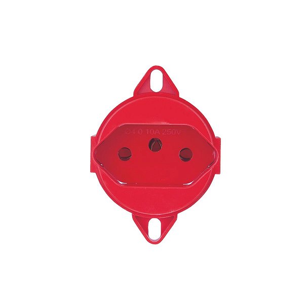 Tomada 2P+T 10 A 250 V Vermelha Tramontina 57111088