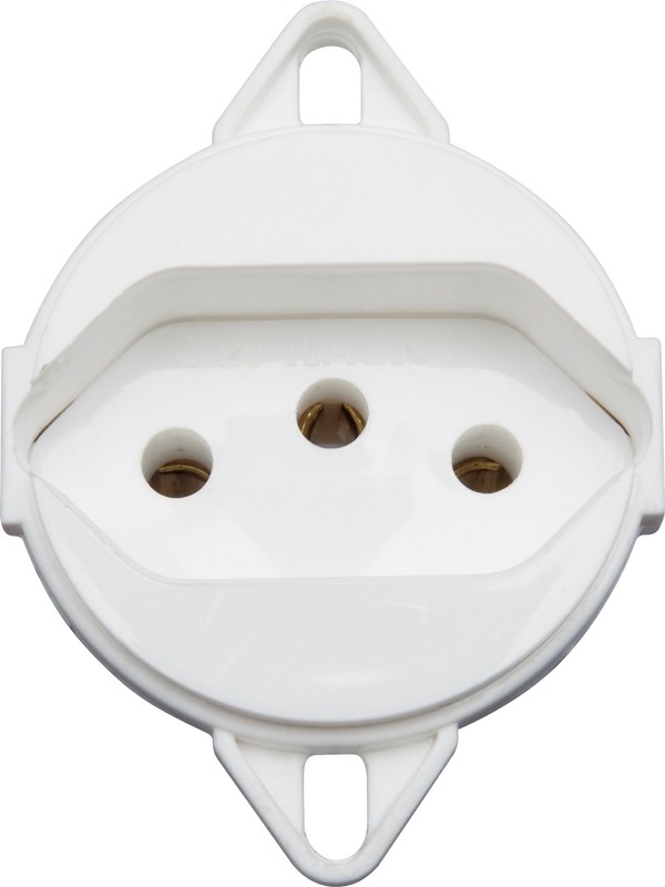 Tomada 2P+T Para Tampa De Piso 20 A 250 V Branca 57111096