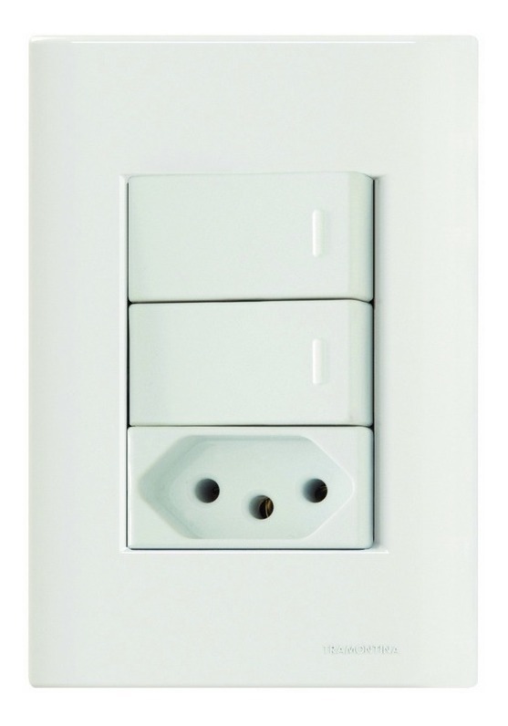Conjunto 4x2 Interruptor Simples Tomada 20A Giz 57230071