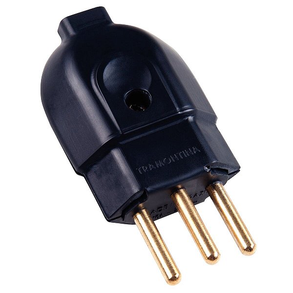 Plugue Macho 2P+T 10 A 250 V Preto Tramontina 57403003