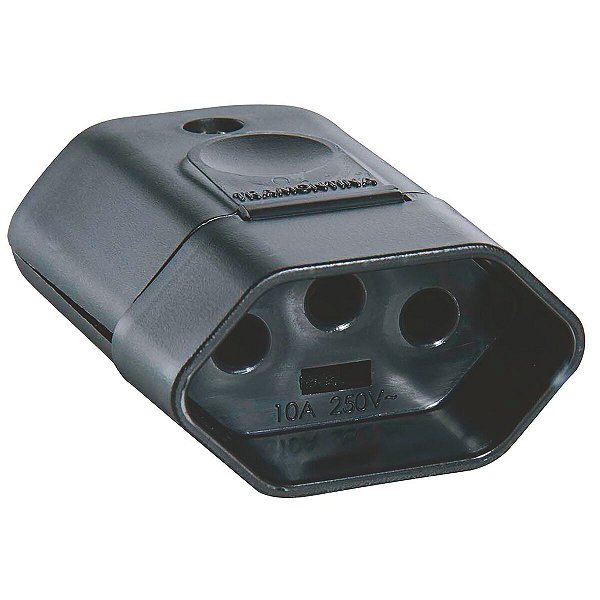 Plugue Fêmea 2P+T 10 A 250 V Preto Tramontina 57403153