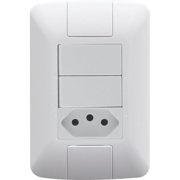 Conjunto 4x2 Interruptor Simples Tomada 10A Aria 57241073