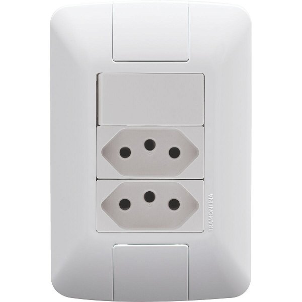 Conjunto 4x2 Interruptor Simples E Tomadas 10A Aria 57241087