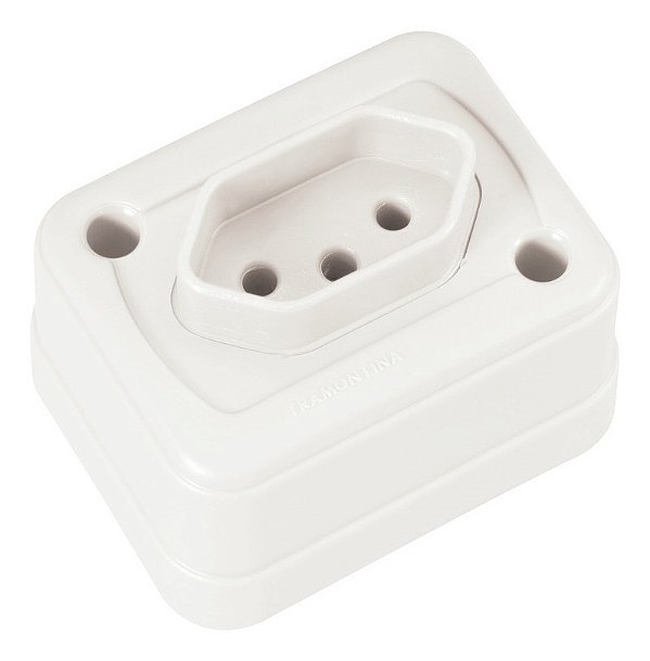 Tomada Sobrepor 2P+T 10 A 250 V Branca Tramontina 57400148