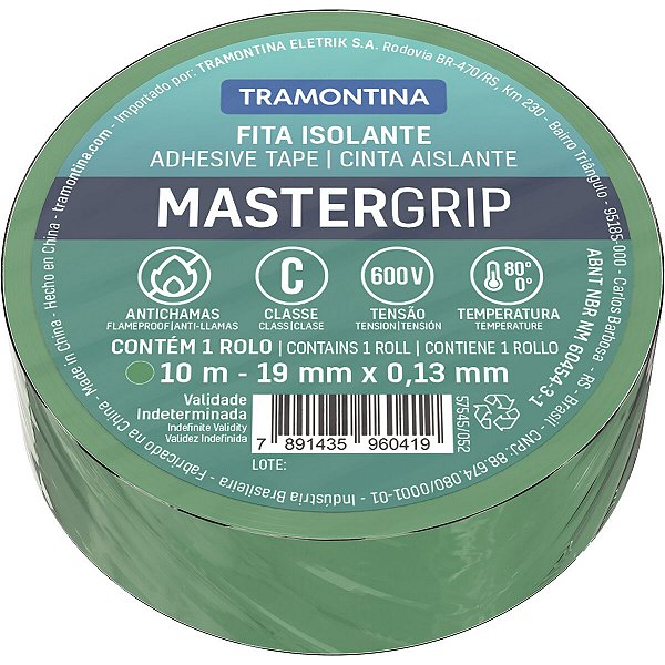 Fita Isolante Verde 10M 0,13X19Mm Tramontina 57545052