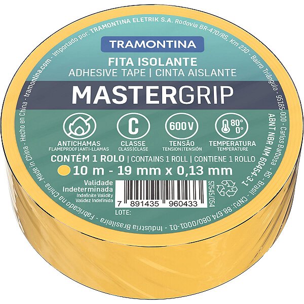 Fita Isolante Amarela 10M 0,13X19Mm Tramontina 57545054