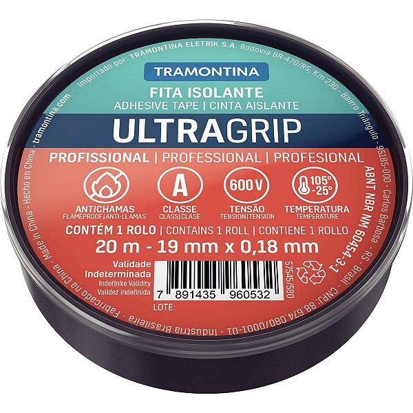 Fita Isolante Preta 20M 0,18X19Mm Tramontina 57545580