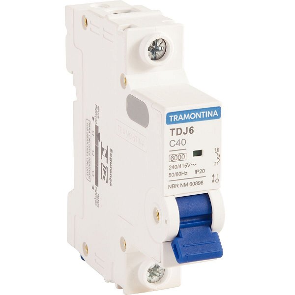Minidisjuntor Tdj6-1C40 1P 40A 6Ka Tramontina 58011139