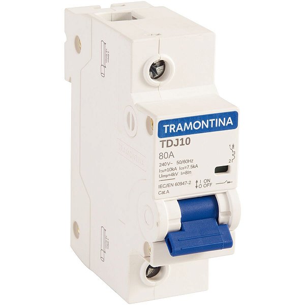Minidisjuntor Tdj10-1C80 1P80A 10Ka Tramontina 58011143