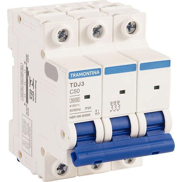 Mini Disjuntor Tdj3-3C50 3P 50A 3Ka Tramontina 58013110