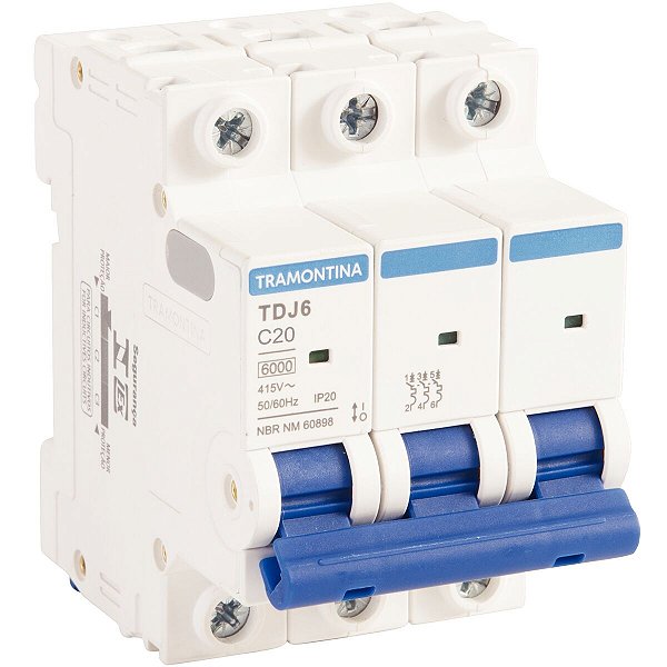 Mini Disjuntor Tdj6-3C20 3P 20A 6Ka Tramontina 58013136