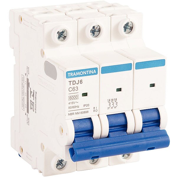Mini Disjuntor Tdj6-3C63 3P 63A 6Ka Tramontina 58013141