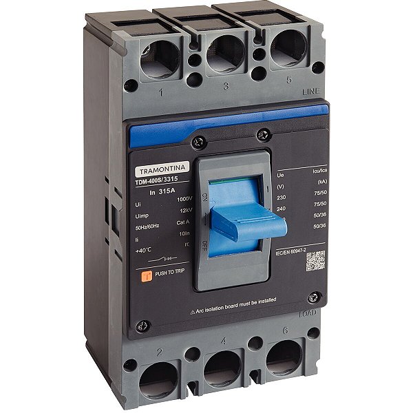 Caixa Moldada Tdm-400S 3315 3P 315A 75 Tramontina 58014221