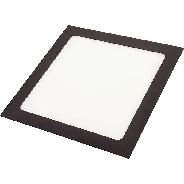 Plafon Led Quadrado Embutir 18W 6500K Preto Tramont 58026235
