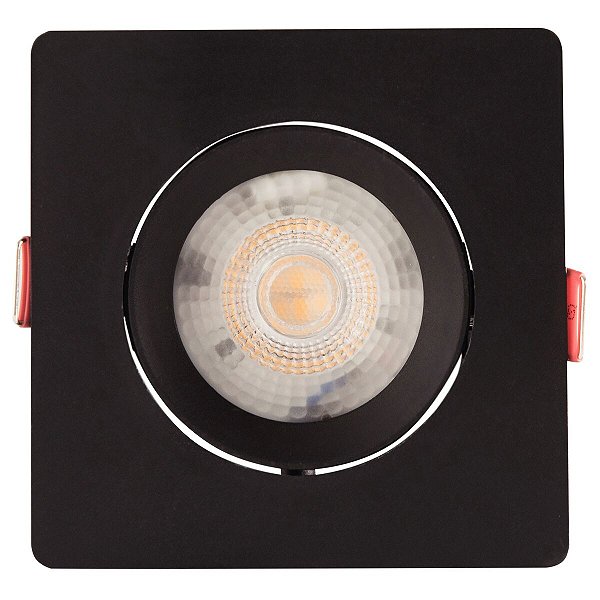 Spot Led Quadrado 3W 3000K Preto Tramontina 58021607