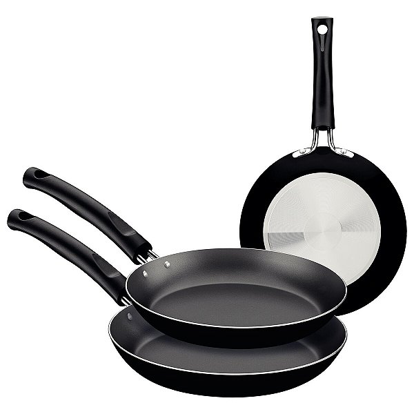 Jogo Frigideiras Alum 3Pc Preto Tramontina 20199007