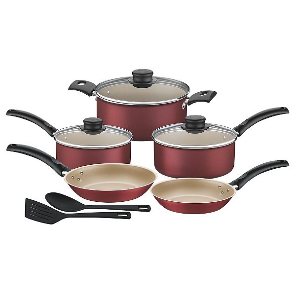 Jogo Panelas Alum 7Pc Turim Vermelho Tramontina 20298721