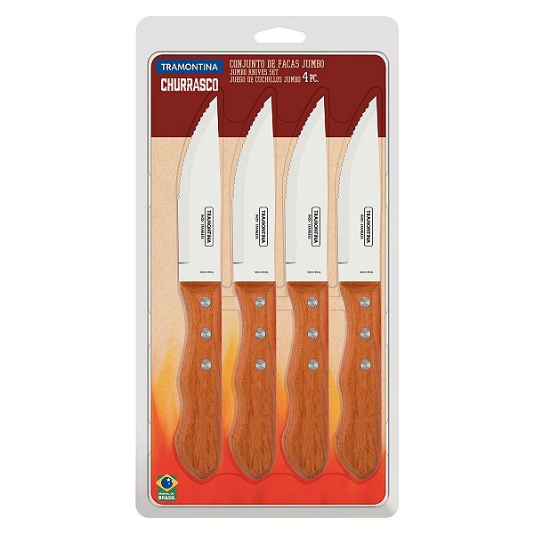 Conj Facas Churrasco Inox 5 4Pc Dynamic Tramontina 22399079