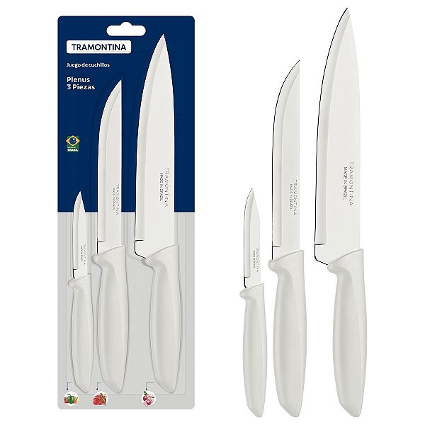 Jogo Facas Inox 3Pc Plenus Bra Tramontina 23099856