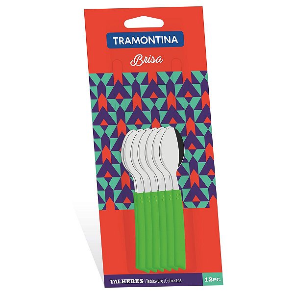 Conj Colher Cha Inox 12Pc Brisa Verde Tramontina 23157920