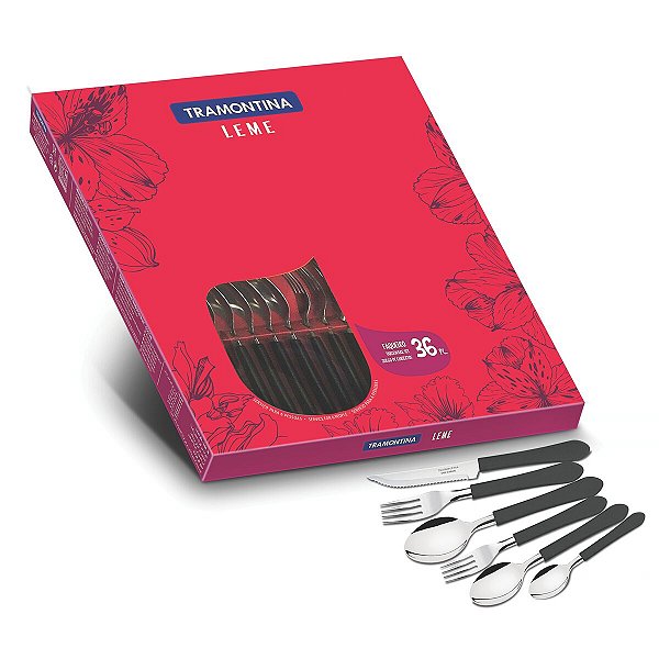 Faqueiro Inox 36Pc Leme Preto Tramontina 23198042