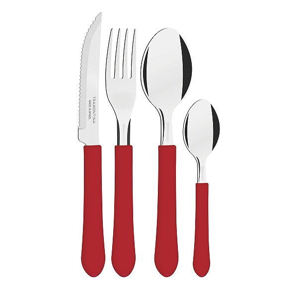 Talher Inox Leme Vermelho Tramontina 23198726