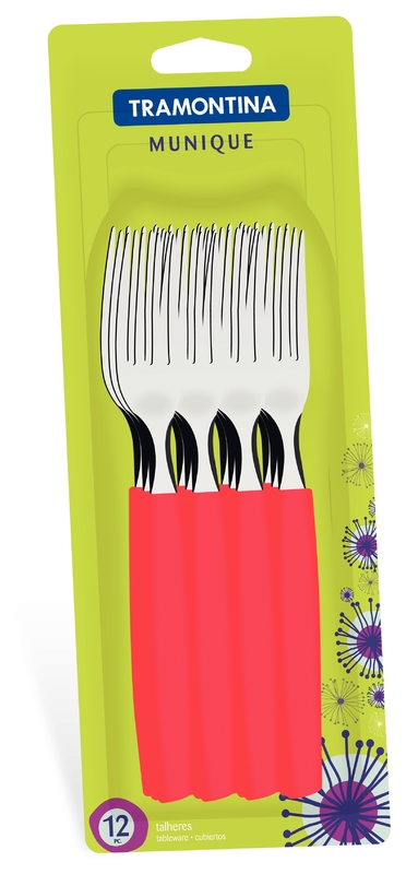 Conj Garfo Mesa Inox 12Pc Muniq Vermelho Tramontina 23252970