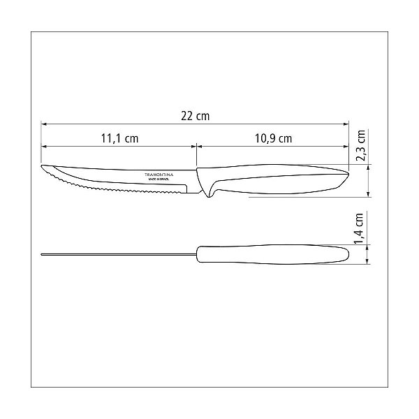 Faca Churrasco Fruta Inox 5 Plenus Verde Tramontina 23410825