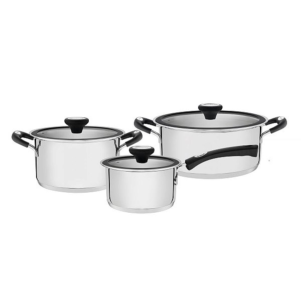 Jg Panelas Aco Inox 3P Solar Silic  Tramontina 65120053