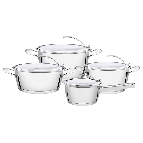 Jg Panelas Aco Inox 4 Pcs Ventura Tramontina 65360084