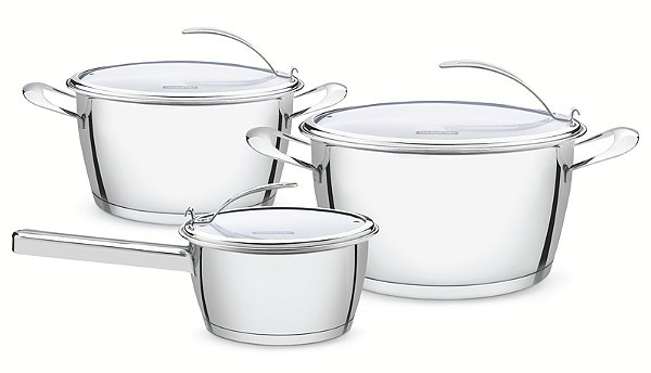 Jg Panelas Aco Inox 3 Pcs Ventura Tramontina 65360164