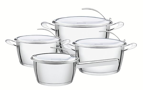 Jg Panelas Aco Inox 4 Pcs Ventura Tramontina 65360174