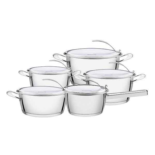 Jg Panelas Aco Inox 5 Pcs Ventura Tramontina 65360184