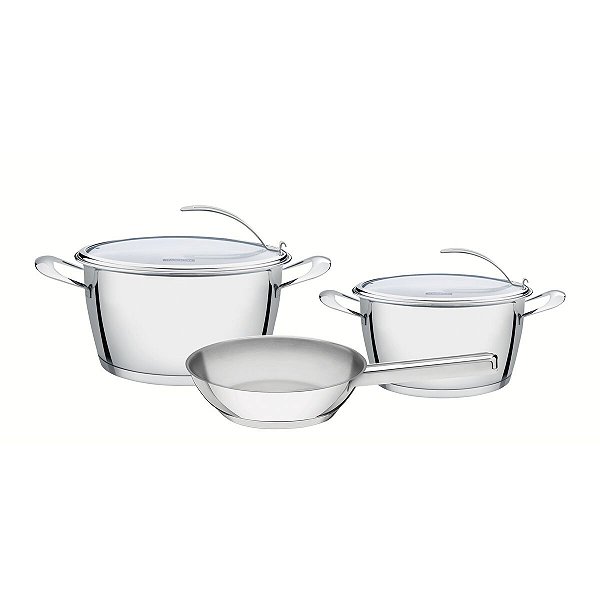 Jg Panelas Aco Inox 3 Pcs Ventura Tramontina 65360244