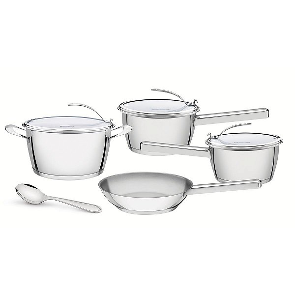 Jg Panelas Aco Inox 5 Pcs Ventura Tramontina 65360344