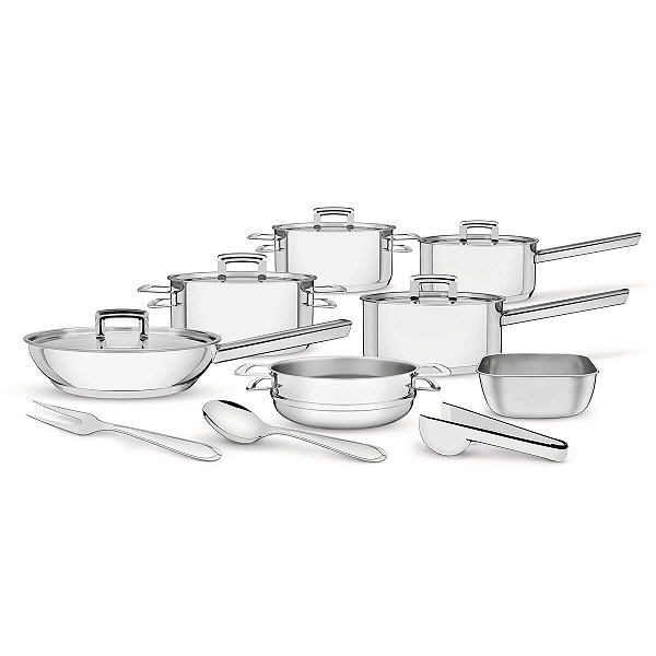 Jg Panelas Aco Inox 10 Pcs Brava Tramontina 65400063