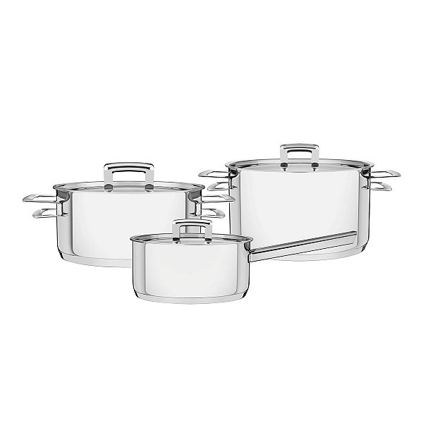 Jg Panelas Aco Inox 3 Pcs Brava Tramontina 65400073