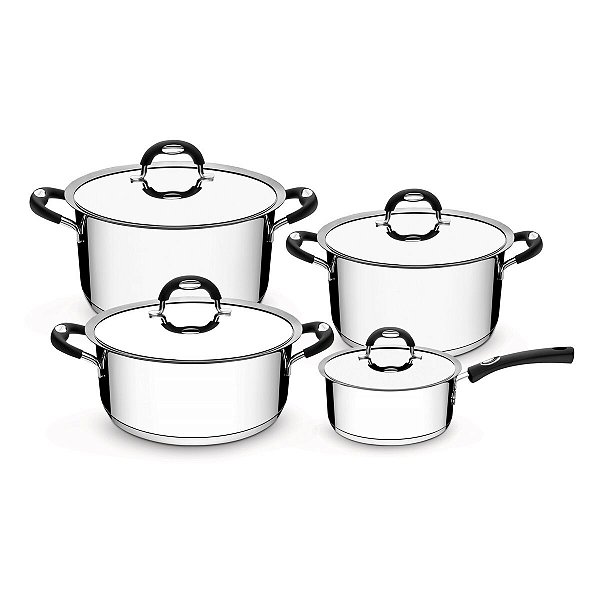 Jg Panelas Aco Inox 4 Pc Duo Silic  Tramontina 65480136
