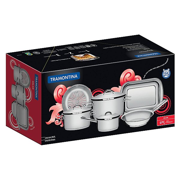 Jg Panelas Aco Inox 6 Pcs Solar Tramontina 65510233