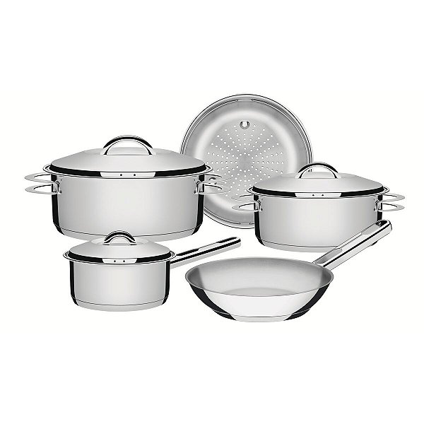 Jg Panelas Aco Inox 5 Pcs Solar Tramontina 65510593