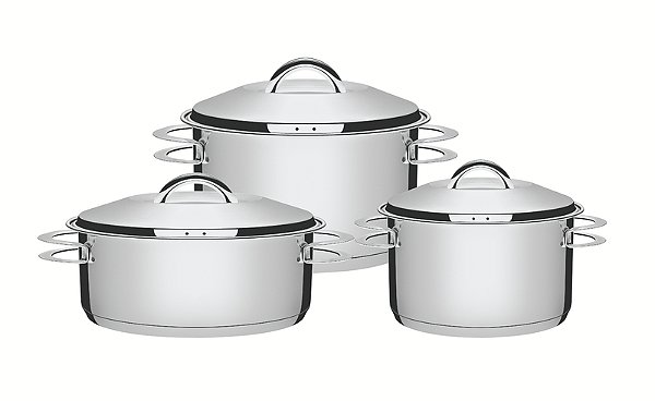 Jg Panelas Aco Inox 3 Pcs Solar Tramontina 65510741