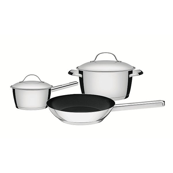 Jg Panelas Aco Inox 3 Pcs Allegra Tramontina 65660046