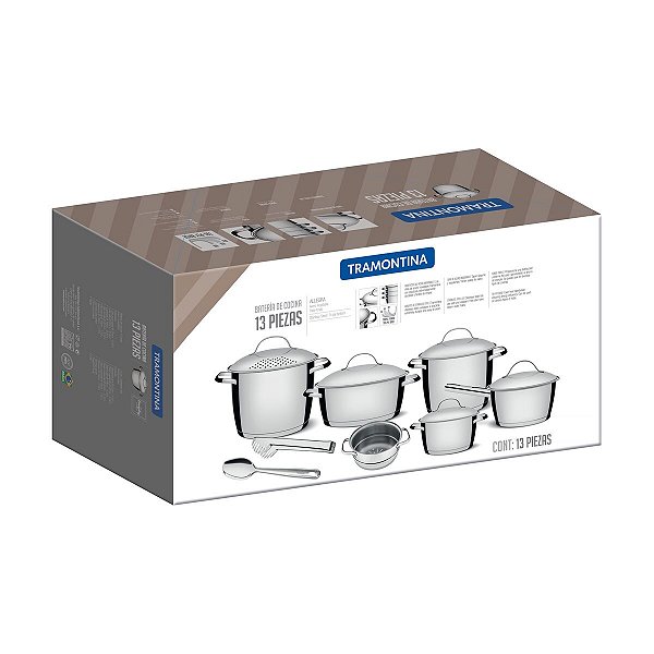 Jg Panelas Aco Inox 8 Pcs Allegra Tramontina 65660116
