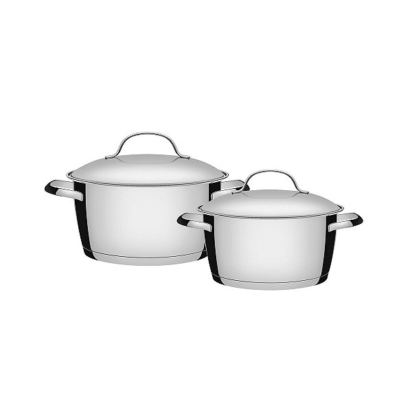 Jg Panelas Aco Inox 2 Pcs Allegra Tramontina 65660231