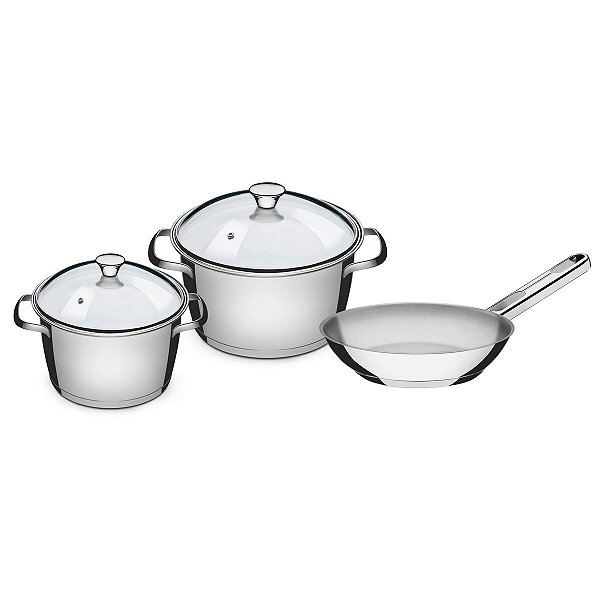 Jg Panelas Aco Inox 3 Pcs Allegra Tramontina 65660264