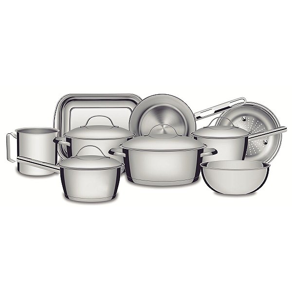 Jg Panelas Aco Inox 9 Pcs Allegra Tramontina 65660633